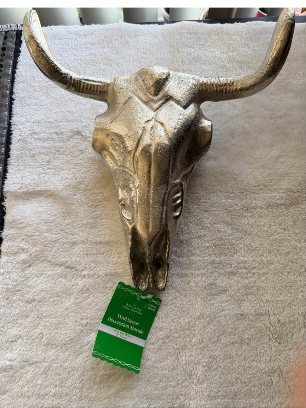 Ashland Silver Bull Skull Wall Accent